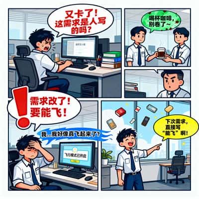 扁平风插画：程序员的奇妙日常