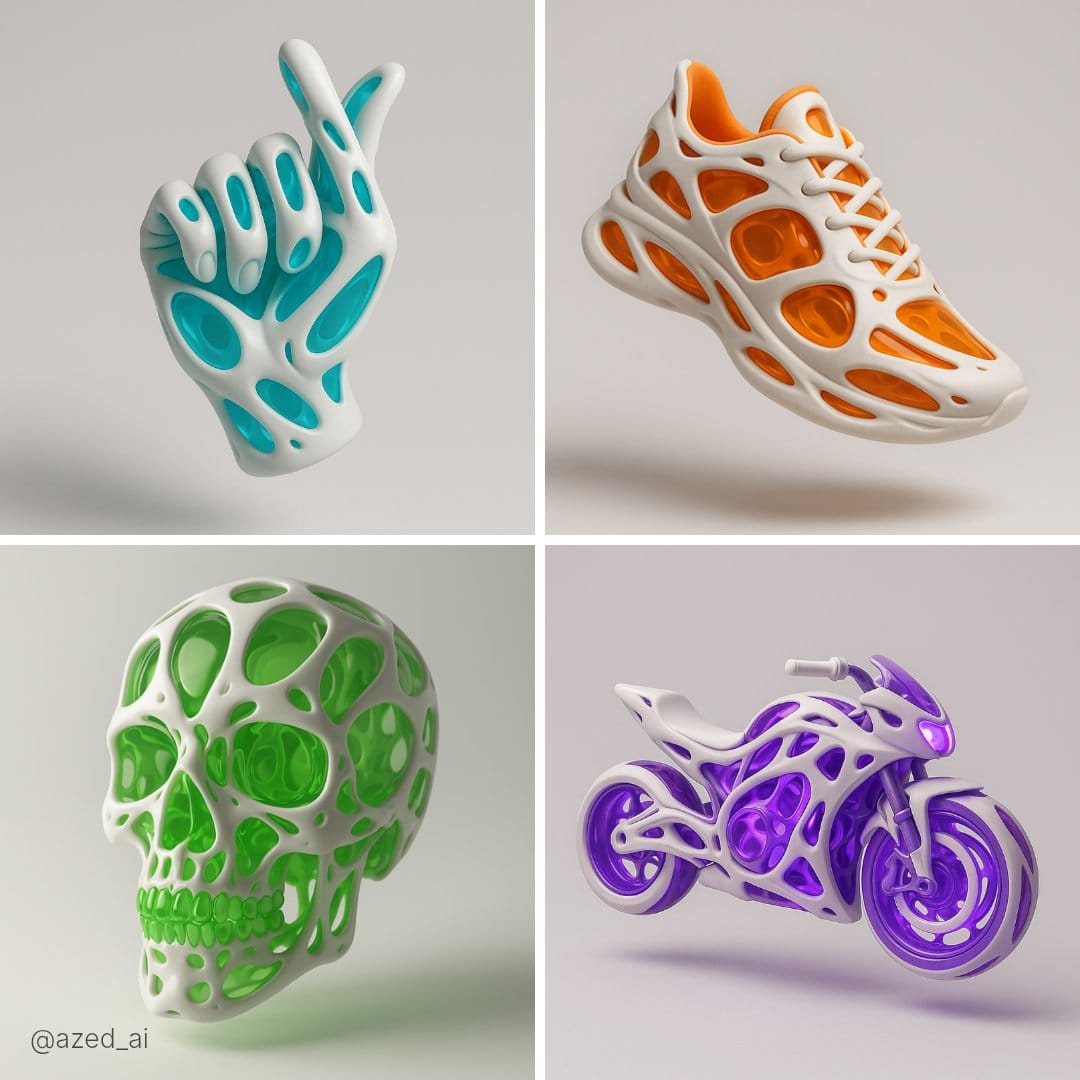 未来派外骨骼 3D 渲染:有机仿生设计
