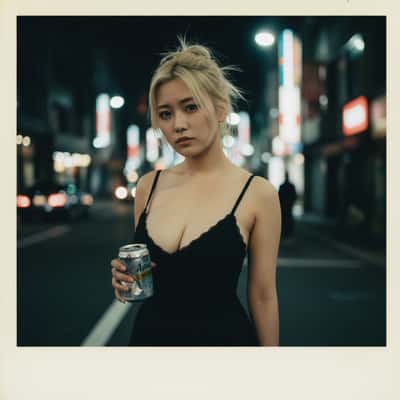 梦核夜幕：日本街头颓废少女写真
