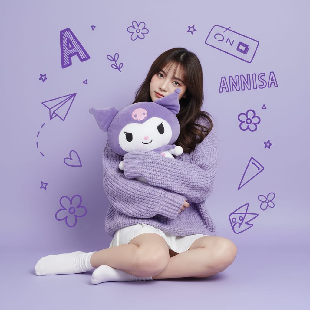 K-pop风格库洛米少女写真:温馨可爱东亚女性肖像