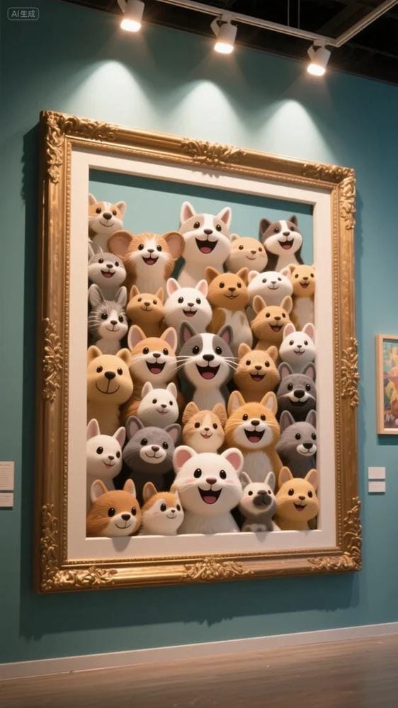 3D立体艺术:可爱动物们的画展奇遇
