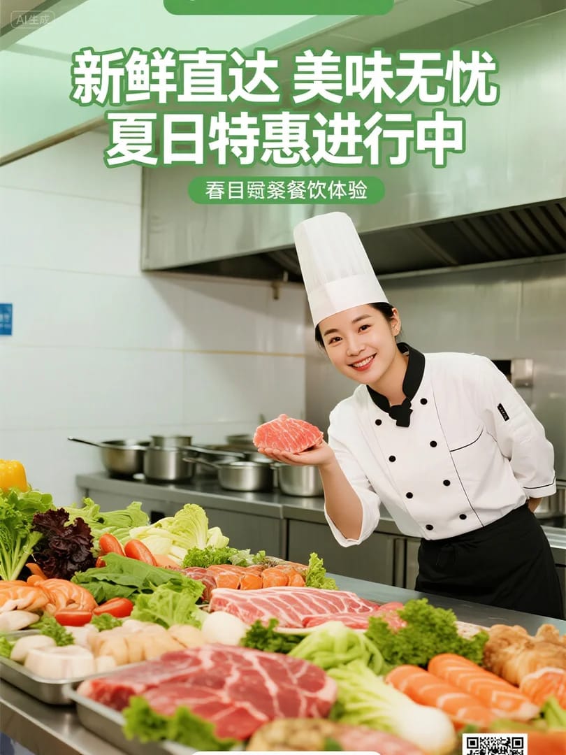 夏日特惠海报:新鲜食材直达,美味无忧尽享