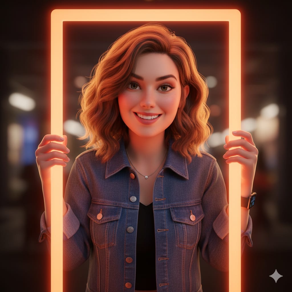 皮克斯风格超写实女性3D插画