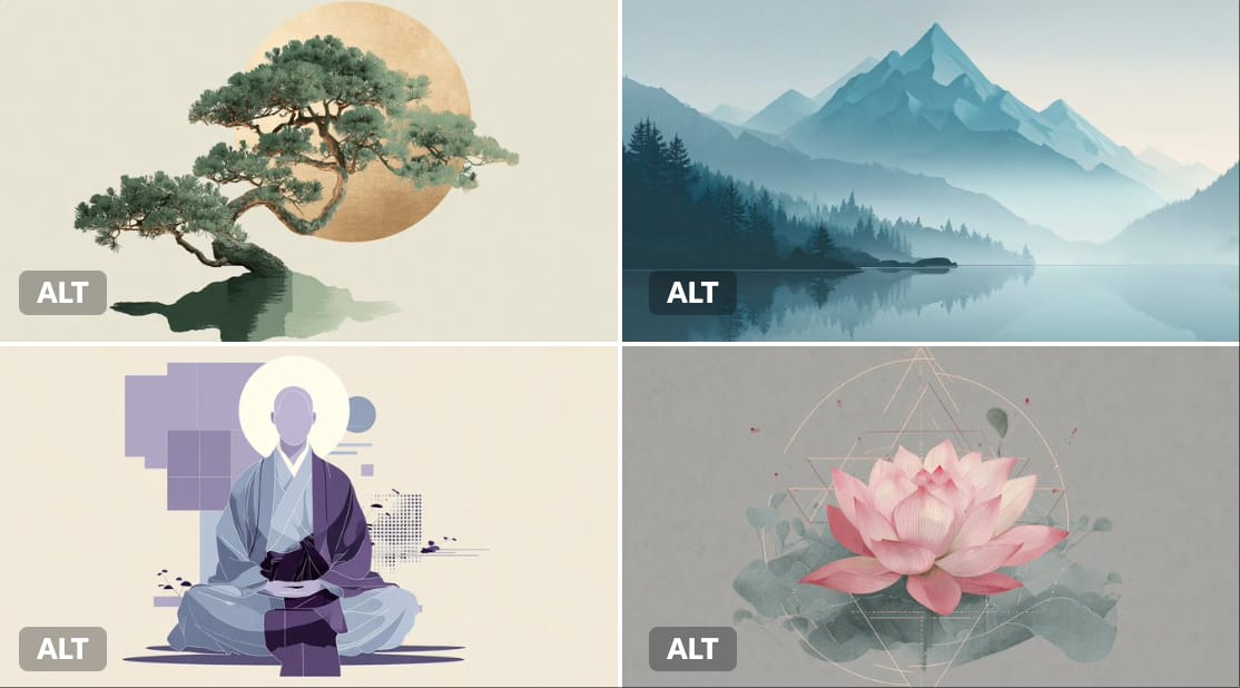 几何禅:宁静平衡插画
