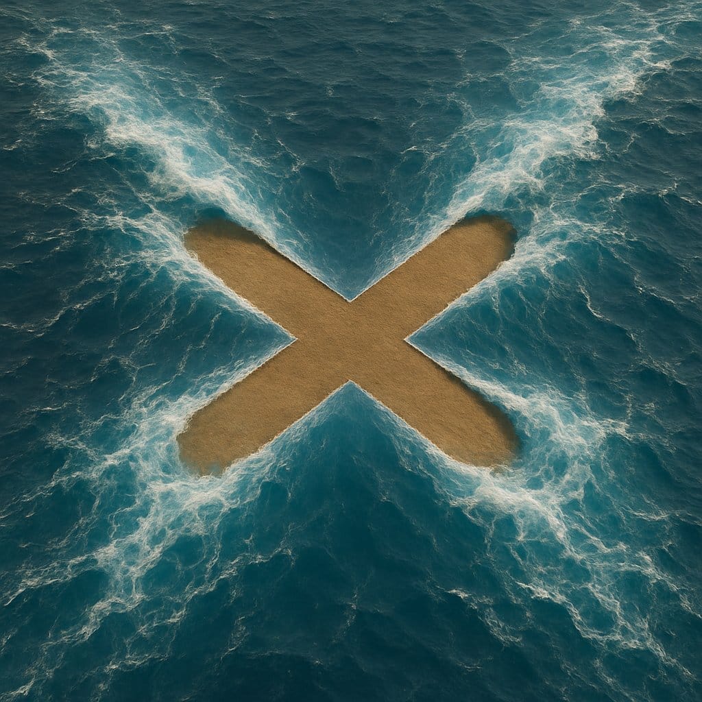超现实海洋图案:水面分离的神秘地貌