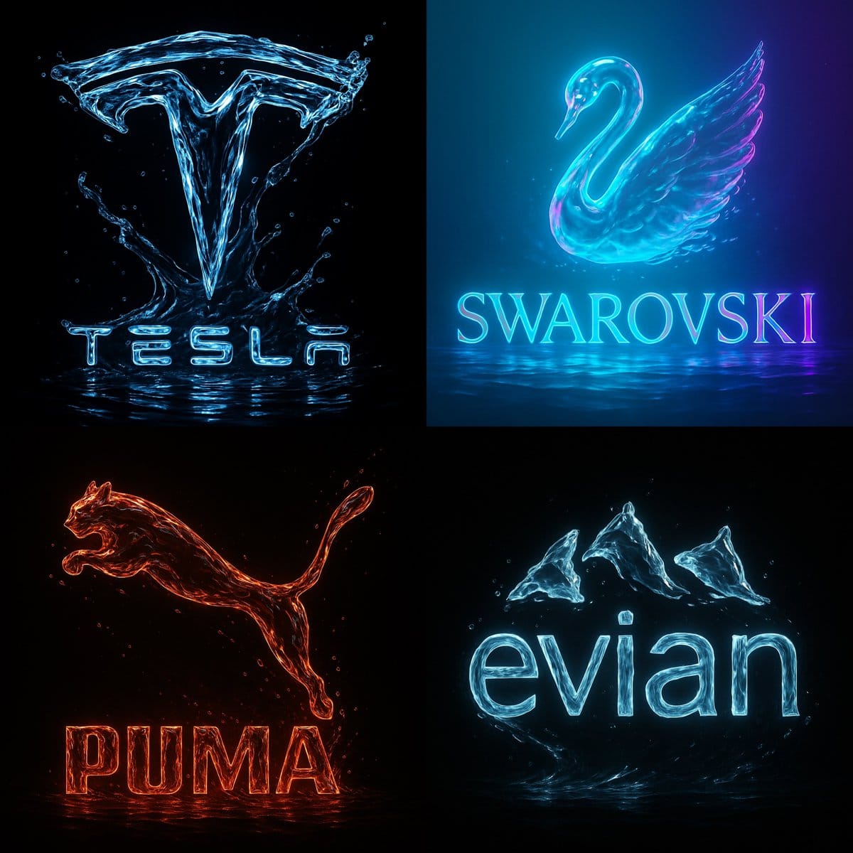流光水韵:品牌Logo幻化水晶水流