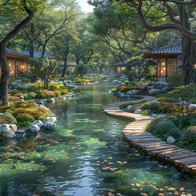 河流公园3D设计