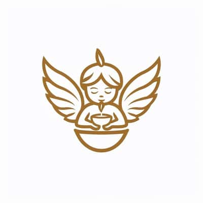 现代天使茶饮Logo创意