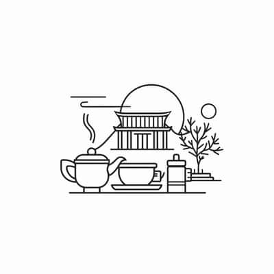 极简禅意茶屋图标设计
