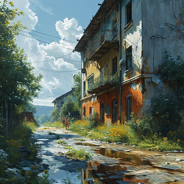 AI生成治愈系怀旧风景