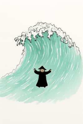 创意影像：暴风雨中舞者踏浪