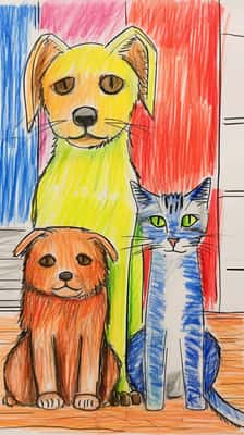 AI绘画：童趣蜡笔画