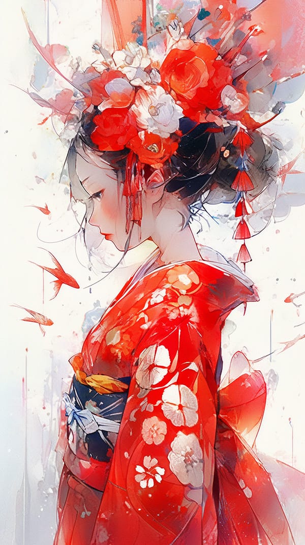 日系艺妓风格AI绘画指令