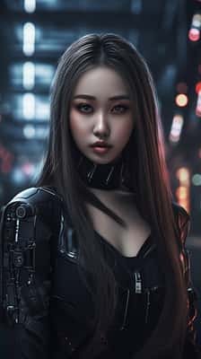 赛博中国女孩肖像关键词