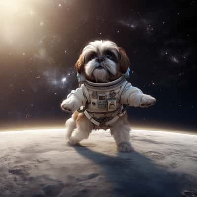 AI绘画提示词：太空萌宠宇航员
