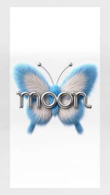 创意LOGO：毛茸茸蝴蝶与'Moon'字母融合