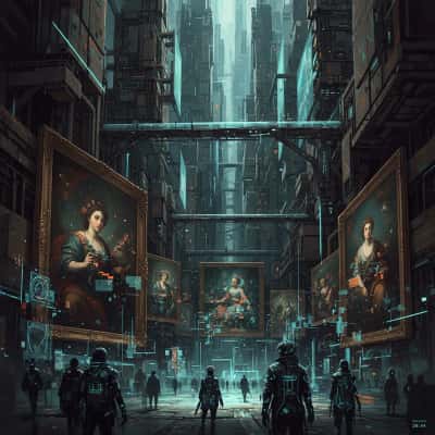 Midjourney赛博朋克画廊：融合大师风格的视觉艺术提示词