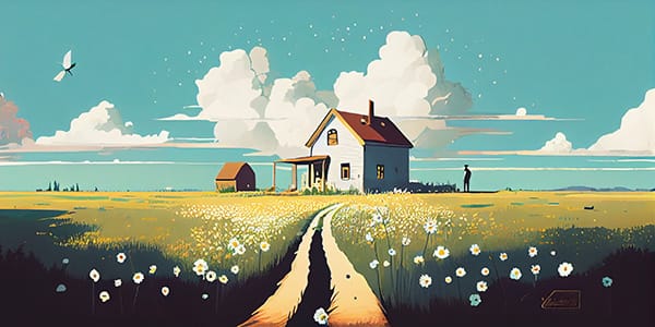 AI极简风景插画生成