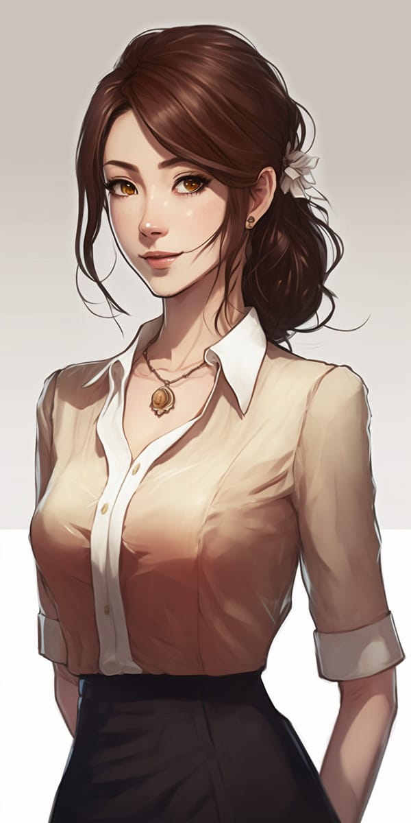 AI绘画提示:魅力女秘书