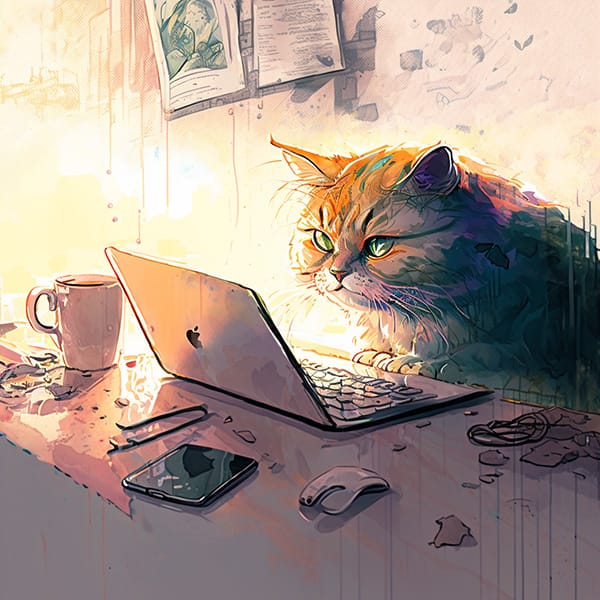 创意猫咪插画:AI关键词描述生成