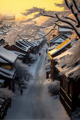 中国雪景小镇 | AI绘画关键词描述