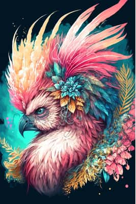 AI绘画提示词：热带幻想鸟