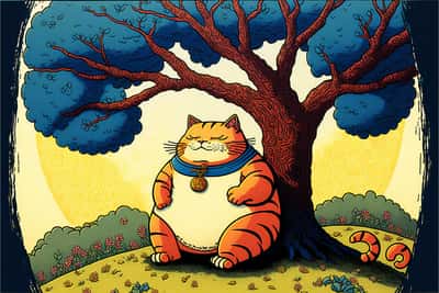 树下幸福肥猫：浙江画派AI图像生成提示