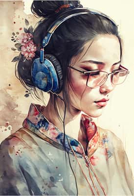 潮流古韵：唐代水墨女孩