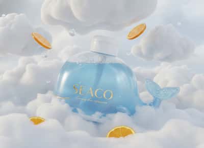 活泼明媚，SEACO儿童洗护产品高级渲染图