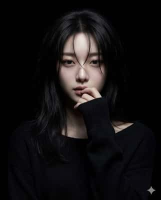 聚光灯下的神秘女性肖像：超写实暗调风格