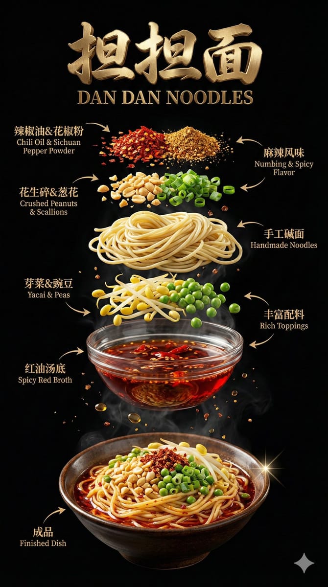 豪华担担面解构海报 | 视觉美食艺术
