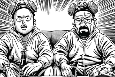 日式搞笑漫画：复古夸张风格插画