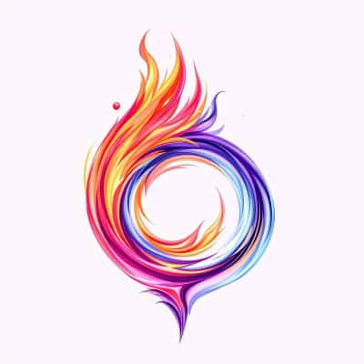 高定时装徽章：火焰玻璃螺旋设计