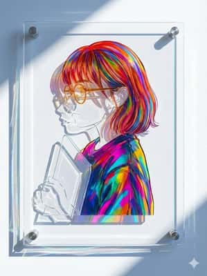 亚克力艺术品生成：高透光插画产品摄影