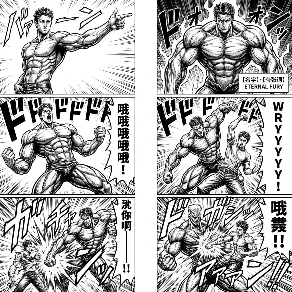 JOJO风格创作:荒木飞吕彦的替身与肌肉美学