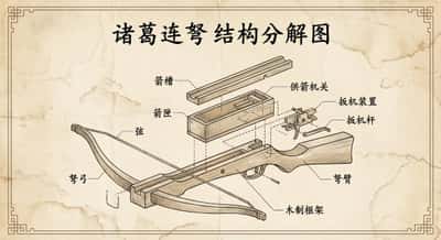 复古诸葛连弩：工程爆炸图解密古老连弩机关
