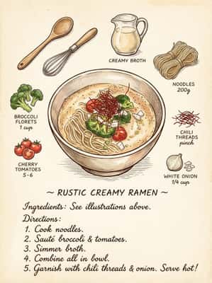 复古手绘食谱插画：创意美食页面设计