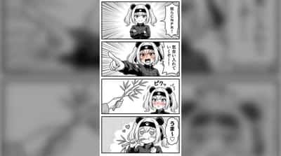 日式四格漫画：萌趣熊猫少女主题生成器
