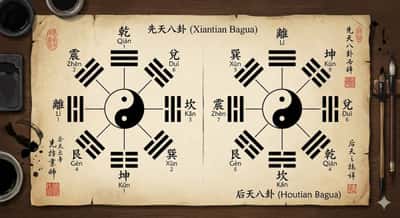 复古手绘：精准呈现先天后天八卦