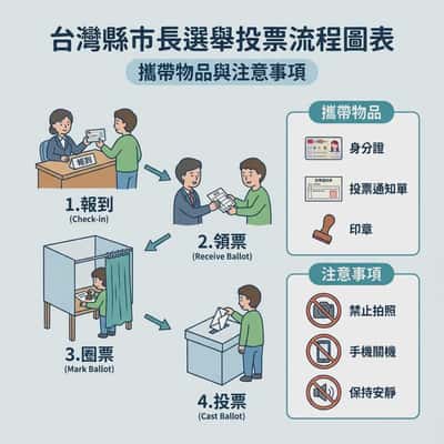 台湾县市长选举：投票流程图解与注意事项（繁体中文）