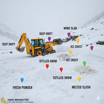克什米尔雪域奇观：JCB电影级清雪大片