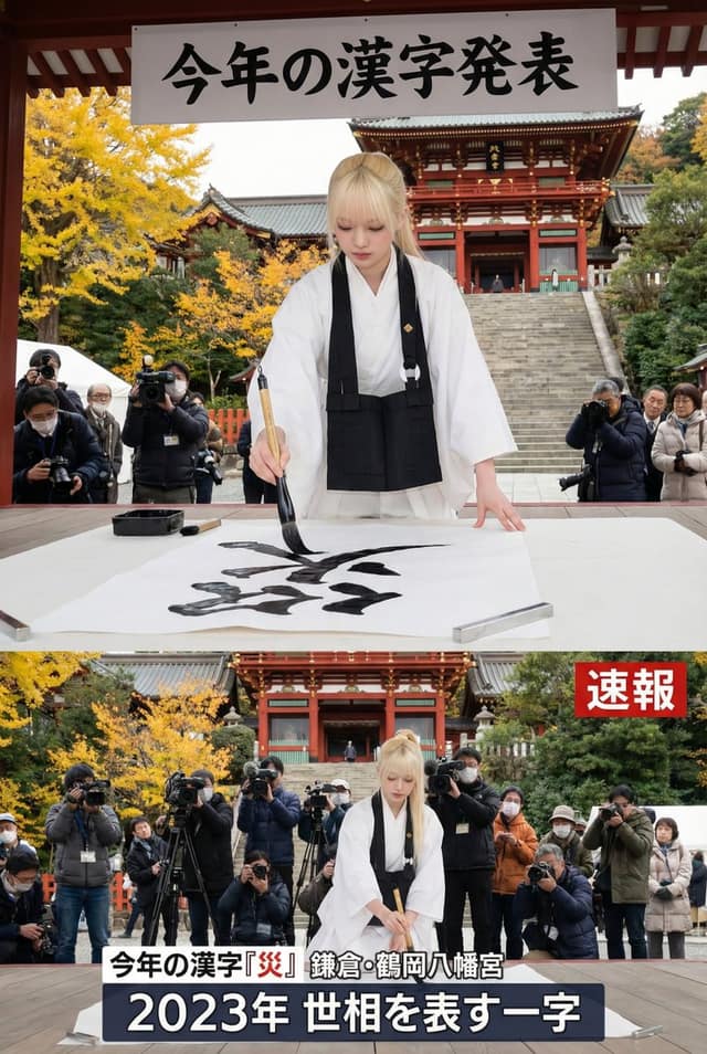 AI生成：年度汉字公布图（清水寺住持视角）