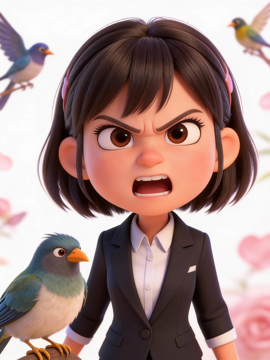 愤怒卡通少女:虚幻引擎5风格AI绘画指令