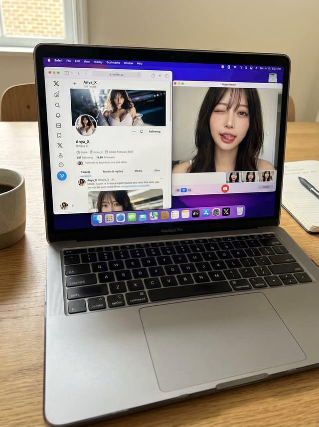 MacBook桌面自拍：社交与趣味并存