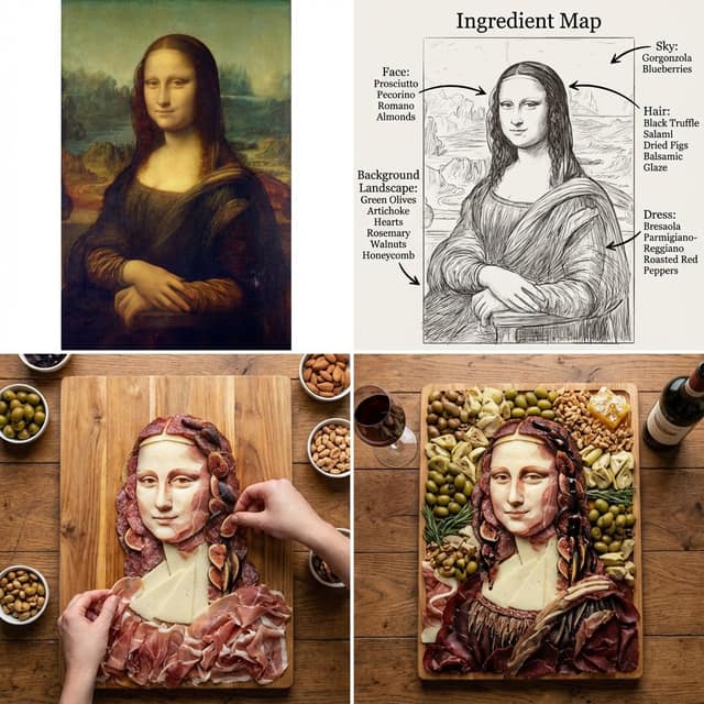 艺术盛宴：名画熟食拼盘创意呈现