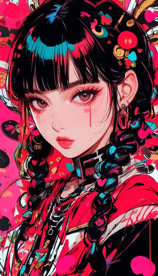 野兽派波普风潮服少女插画
