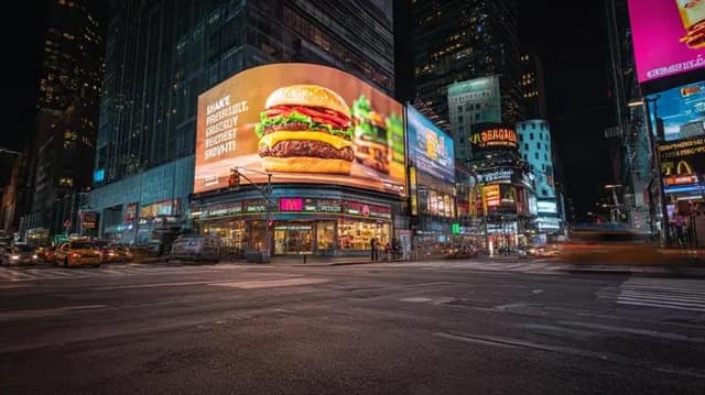 赛博都市夜景：巨型LED广告牌