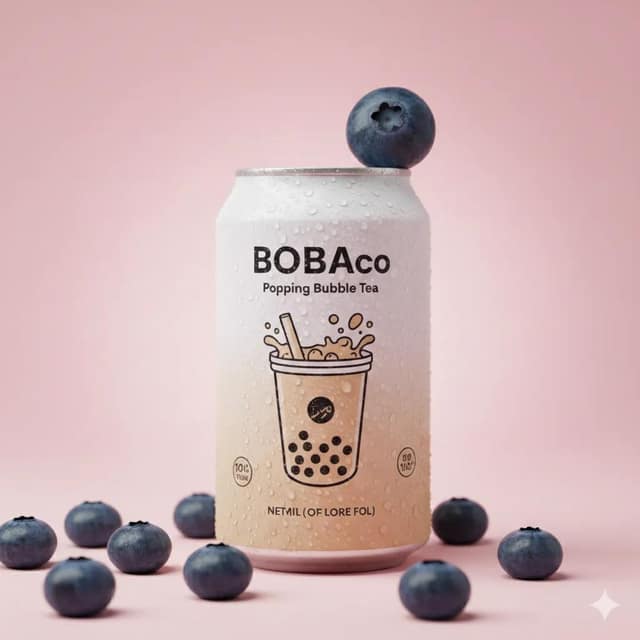 波霸奶茶罐产品摄影提示词：打造影棚级视觉效果