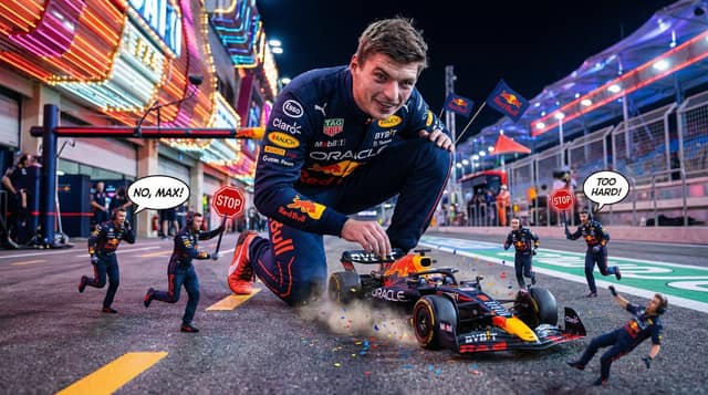 نمونهٔ 泰坦车手玩转F1赛车：巨人视角的夸张喜剧