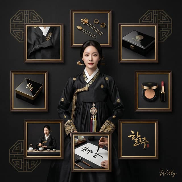 黑金奢华韩服品牌视觉设计：传统与现代的融合